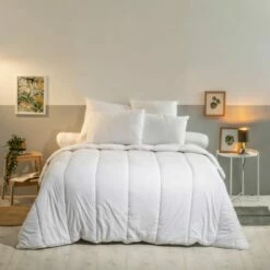 Couette Coton Bio 140x200cm Chaude 400g/m -Doublures De Lit Soldes 2024 couette coton bio 140x200cm chaude 400g m 1