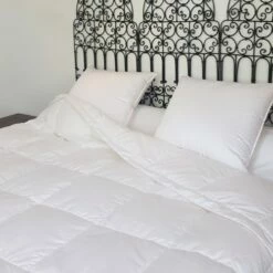 Couette Naturelle Fine En Duvet Et Coton Bio King Size 280x240 Cm -Doublures De Lit Soldes 2024 couette naturelle fine en duvet et coton bio king size 280x240 cm 2