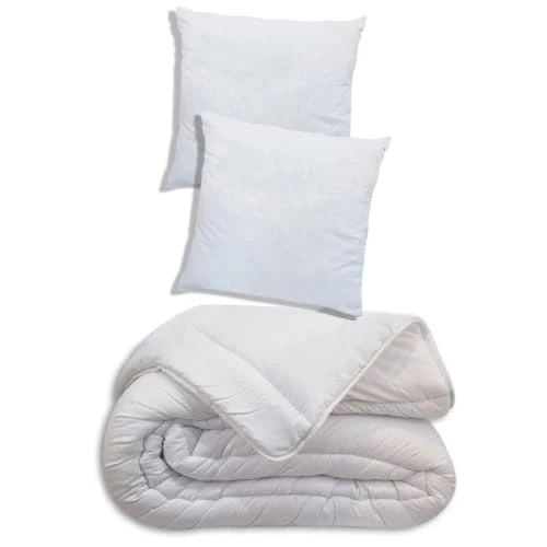 Couette Tempérée 220x240 2 Oreillers Polyester 60x60 Pour Lit 140x190 1 Couette Tempérée 220x240 2 Oreillers Polyester 60x60 Pour Lit 140x190