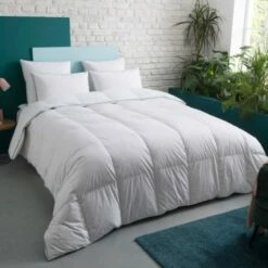 Couette TEMPÉRÉE 50% Duvet - Coton 220x240 Cm -Doublures De Lit Soldes 2024 couette temperee 50 duvet coton 220x240 cm 1
