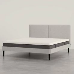 Emma Lit Select 140x190 Cm - Avec Tête De Lit - Gris Clair -Doublures De Lit Soldes 2024 emma lit select 140x190 cm avec tete de lit gris clair 2