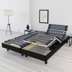 Jeu De 2 Sommiers électriques 180x200 Lattes -Doublures De Lit Soldes 2024 jeu de 2 sommiers electriques 180x200 lattes 3