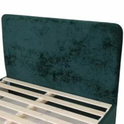 Lit 140 X 190 En Velours Vert + Tête De Lit Et Sommier -Doublures De Lit Soldes 2024 lit 140 x 190 en velours vert tete de lit et sommier 3