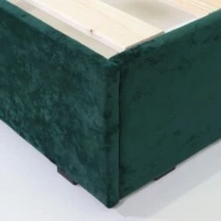 Lit 140 X 190 En Velours Vert + Tête De Lit Et Sommier -Doublures De Lit Soldes 2024 lit 140 x 190 en velours vert tete de lit et sommier 4