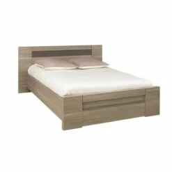 Lit 140x190 Effet Bois Marron -Doublures De Lit Soldes 2024 lit 140x190 effet bois marron 3