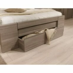 Lit 140x190 Effet Bois Marron -Doublures De Lit Soldes 2024 lit 140x190 effet bois marron 4