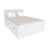 Lit 140x190 Inclus 2 Chevet Et 2 Tiroirs Zenia Blanc