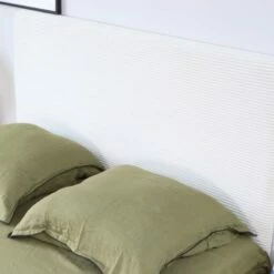 Lit 140x190 + Sommier + Tête De Lit En Velours Côtelé Beige -Doublures De Lit Soldes 2024 lit 140x190 sommier tete de lit en velours cotele beige 3