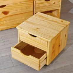 Lit 140x200cm Multi-rangement Bois Massif -Doublures De Lit Soldes 2024 lit 140x200cm multi rangement bois massif 2