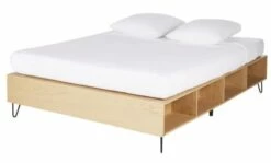 Lit 160x200 Avec Sommier à Lattes Et Rangements -Doublures De Lit Soldes 2024 lit 160x200 avec sommier a lattes et rangements 1000 8 18 216129 2