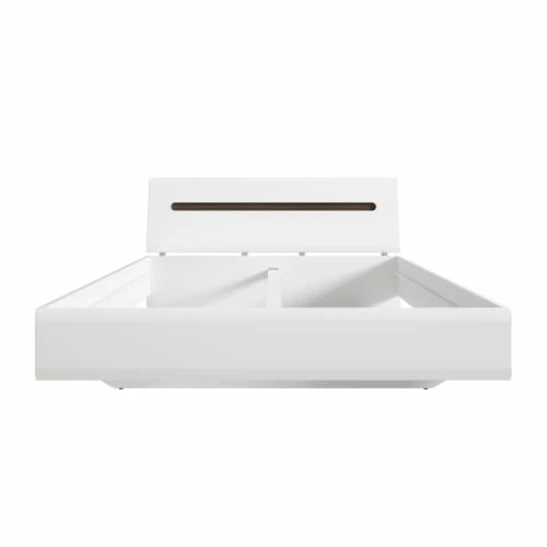 Lit 160x200 Blanc Laqué Et Naturel 2 Lit 160x200 Blanc Laqué Et Naturel – Image 2