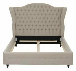 Lit 160x200 En Tissu Beige -Doublures De Lit Soldes 2024 lit 160x200 en tissu beige 4