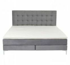 Lit 160x200 En Velours Gris