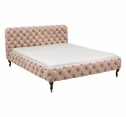 Lit 160x200cm Capitonné En Velours Beige -Doublures De Lit Soldes 2024 lit 160x200cm capitonne en velours beige 3