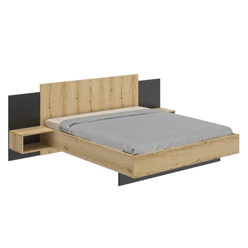 Lit 180x200 Chevet Noir Naturel 3 Lit 180x200 Chevet Noir Naturel – Image 3