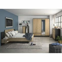 Lit 180x200 Chevet Noir Naturel 10 Lit 180x200 Chevet Noir Naturel -Doublures De Lit Soldes 2024 lit 180x200 chevet noir naturel 4