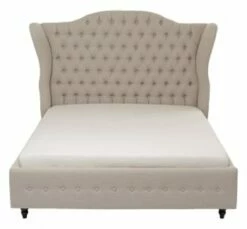 Lit 180x200 En Velours Gris -Doublures De Lit Soldes 2024 lit 180x200 en tissu beige city spirit