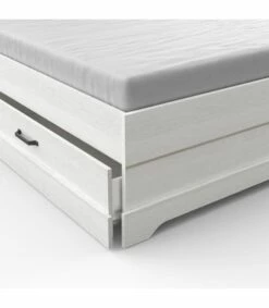 Lit 2 Tiroirs Et 2 Niches 140x190 Cm Blanc -Doublures De Lit Soldes 2024 lit 2 tiroirs et 2 niches 140x190 cm blanc 5