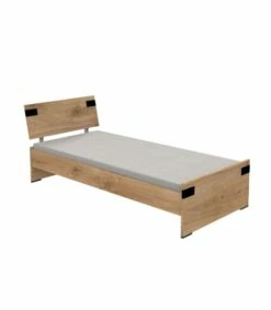 Lit 90x200 Avec Lot De 2 Tiroirs - L96 Cm - Bois Clair