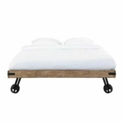 Lit à Roulettes 140x190 En Manguier Massif