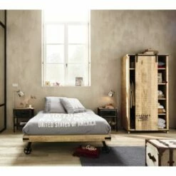 Lit à Roulettes 140x190 En Manguier Massif -Doublures De Lit Soldes 2024 lit a roulettes 140x190 en manguier massif 1000 7 28 146275 3