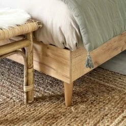 Lit Adulte 140x190 Cm Effet Chêne + Sommier à Lattes -Doublures De Lit Soldes 2024 lit adulte 140x190 cm effet chene sommier a lattes 1