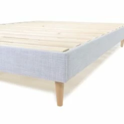 Lit Adulte 160 X 200 En Tissu Gris Clair -Doublures De Lit Soldes 2024 lit adulte 160 x 200 en tissu gris clair 5