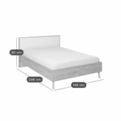 Lit Adulte Effet Bois Marron 140x200cm -Doublures De Lit Soldes 2024 lit adulte effet bois marron 140x200cm 2