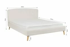 Lit Avec Sommier 2 Places En Tissu Ecru 160x200 -Doublures De Lit Soldes 2024 lit avec sommier 2 places en tissu ecru 160x200 2