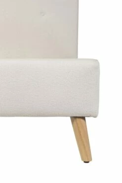 Lit Avec Sommier 2 Places En Tissu Ecru 160x200 -Doublures De Lit Soldes 2024 lit avec sommier 2 places en tissu ecru 160x200 3