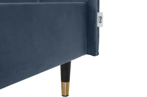 Lit Avec Sommier 2 Places En Velours Bleu Gris 160x200 6 Lit Avec Sommier 2 Places En Velours Bleu Gris 160x200 – Image 6