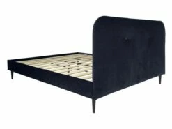 Lit Avec Sommier 2 Places En Velours Bleu Nuit 140x190 -Doublures De Lit Soldes 2024 lit avec sommier 2 places en velours bleu nuit 140x190 4