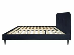 Lit Avec Sommier 2 Places En Velours Bleu Nuit 140x190 -Doublures De Lit Soldes 2024 lit avec sommier 2 places en velours bleu nuit 140x190 5