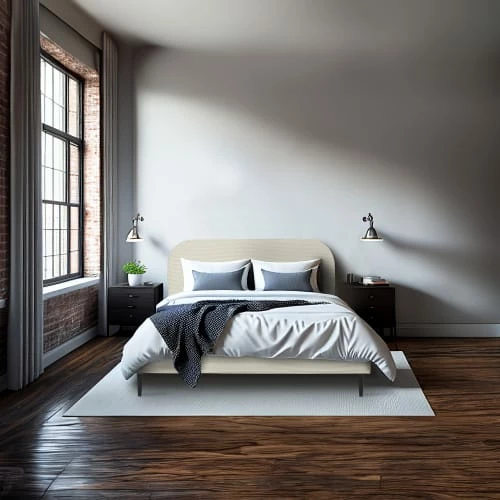 Lit Avec Sommier 2 Places En Velours Côtelé Beige Sable 160x200 2 Lit Avec Sommier 2 Places En Velours Côtelé Beige Sable 160x200 – Image 2