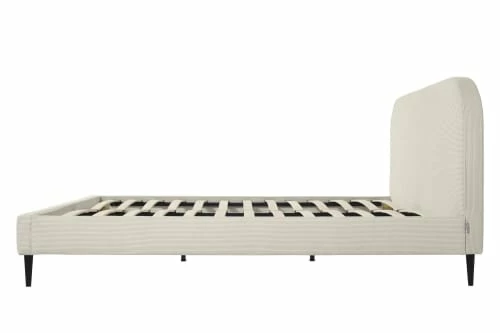 Lit Avec Sommier 2 Places En Velours Côtelé Beige Sable 160x200 6 Lit Avec Sommier 2 Places En Velours Côtelé Beige Sable 160x200 – Image 6