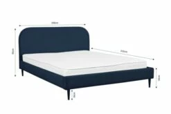 Lit Avec Sommier 2 Places En Velours Côtelé Bleu Nuit 160x200 -Doublures De Lit Soldes 2024 lit avec sommier 2 places en velours cotele bleu nuit 160x200 3