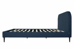 Lit Avec Sommier 2 Places En Velours Côtelé Bleu Nuit 160x200 -Doublures De Lit Soldes 2024 lit avec sommier 2 places en velours cotele bleu nuit 160x200 6