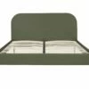 Lit Avec Sommier 2 Places En Velours Côtelé Kaki 160x200