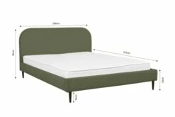 Lit Avec Sommier 2 Places En Velours Côtelé Kaki 160x200 -Doublures De Lit Soldes 2024 lit avec sommier 2 places en velours cotele kaki 160x200 3