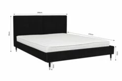 Lit Avec Sommier 2 Places En Velours Noir Charbon 160x200 -Doublures De Lit Soldes 2024 lit avec sommier 2 places en velours noir charbon 160x200 2