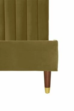 Lit Avec Sommier 2 Places En Velours Ocre 140x190 -Doublures De Lit Soldes 2024 lit avec sommier 2 places en velours ocre 140x190 4