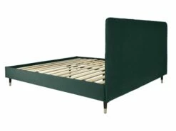 Lit Avec Sommier 2 Places En Velours Vert Bouteille 140x190 -Doublures De Lit Soldes 2024 lit avec sommier 2 places en velours vert bouteille 140x190 4