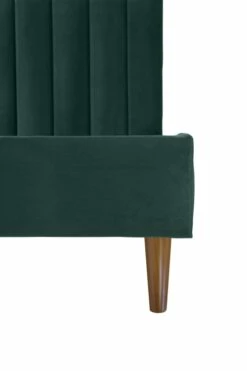 Lit Avec Sommier 2 Places En Velours Vert Foncé 140x190 -Doublures De Lit Soldes 2024 lit avec sommier 2 places en velours vert fonce 140x190 4