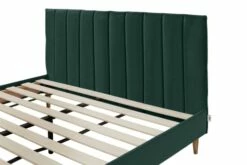 Lit Avec Sommier 2 Places En Velours Vert Foncé 140x190 -Doublures De Lit Soldes 2024 lit avec sommier 2 places en velours vert fonce 140x190 5