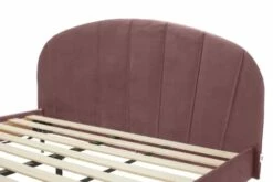 Lit Avec Sommier 2 Places En Velours Vieux Rose 140x190 -Doublures De Lit Soldes 2024 lit avec sommier 2 places en velours vieux rose 140x190 4