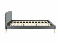 Lit Avec Sommier à Lattes En Tissu Gris Foncé, 140 X 190 Cm -Doublures De Lit Soldes 2024 lit avec sommier a lattes en tissu gris fonce 140 x 190 cm 3