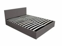 Lit Avec Sommier Relevable à Lattes En Tissu Gris Foncé, 160 X 200 Cm -Doublures De Lit Soldes 2024 lit avec sommier relevable a lattes en tissu gris fonce 160 x 200 cm 5