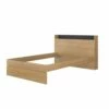 Lit Avec Tête De Lit En Bois Imitation Chêne 140x190 Cm