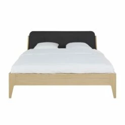 Lit Avec Tête De Lit Gris Anthracite 140x190