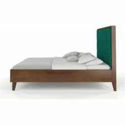 Lit Avec Tête De Lit Sommier Noyer Massif Vert 200x200cm -Doublures De Lit Soldes 2024 lit avec tete de lit sommier noyer massif vert 200x200cm 2